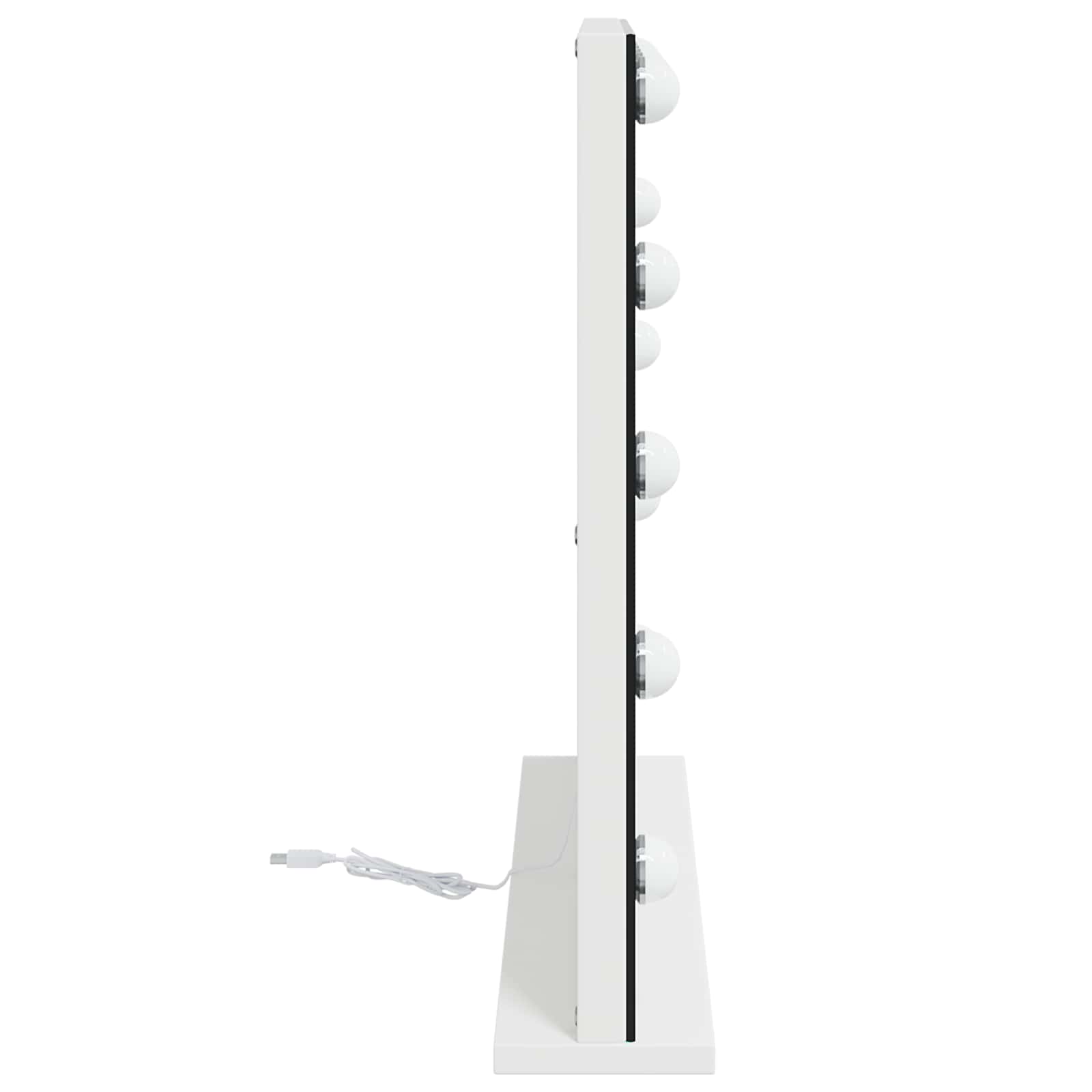 vidaXL Lustro LED do toaletki Biały 58 x 10 x 47 cm Szkło i stal