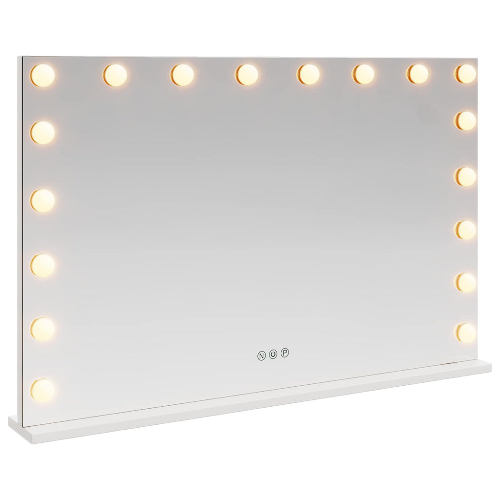vidaXL Lustro LED do toaletki Biały 80 x 10 x 52,5 cm Szkło i stal