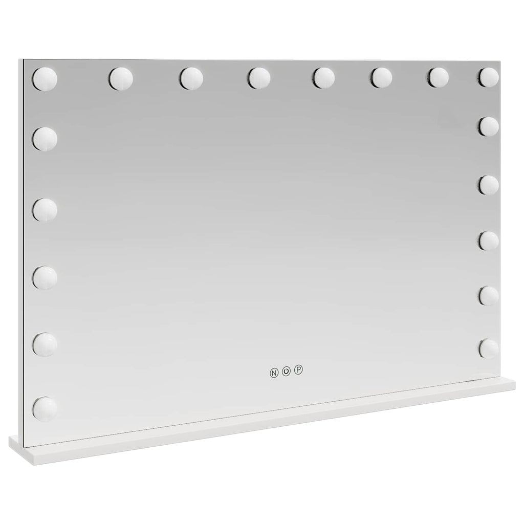 vidaXL Lustro LED do toaletki Biały 80 x 10 x 52,5 cm Szkło i stal