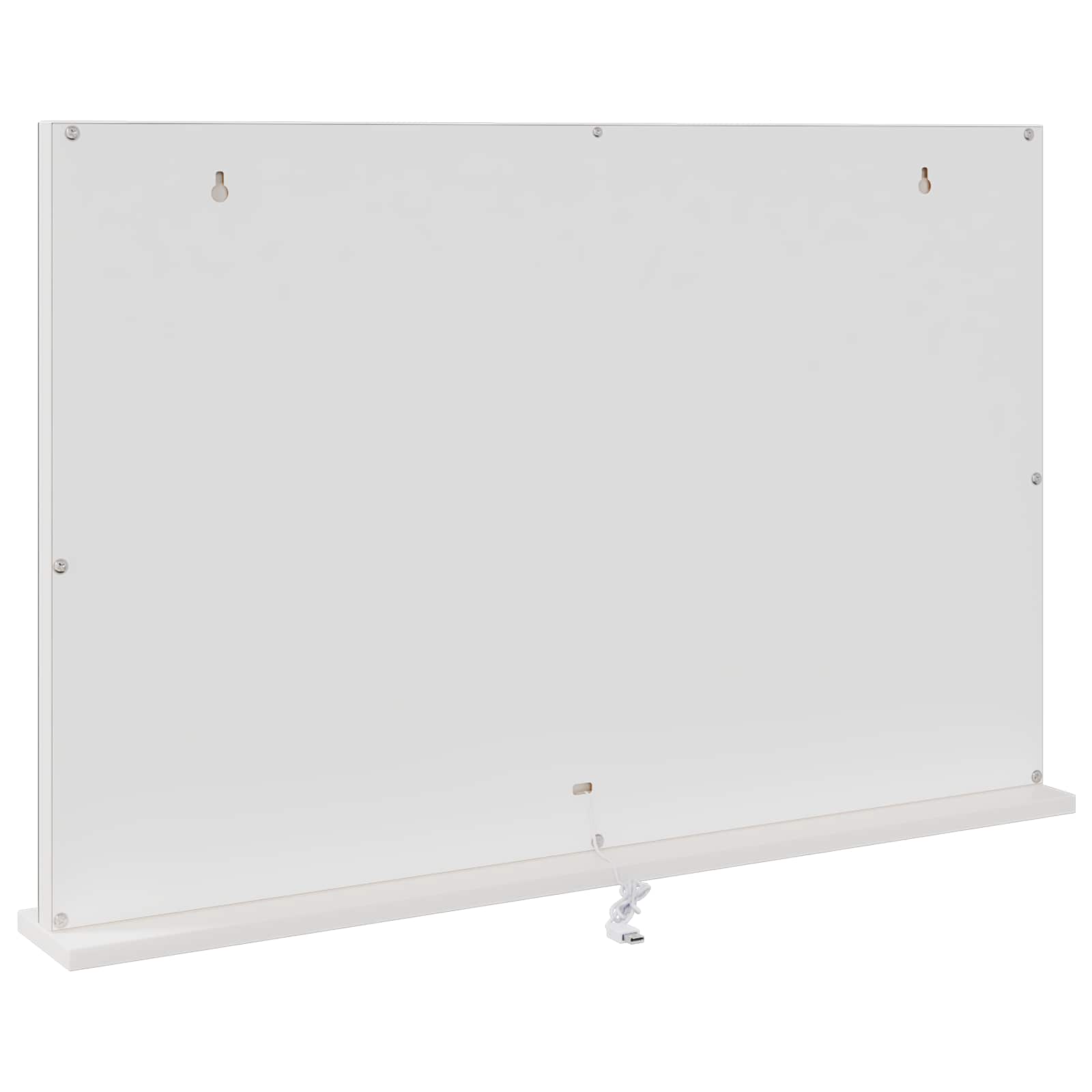vidaXL Lustro LED do toaletki Biały 80 x 10 x 52,5 cm Szkło i stal