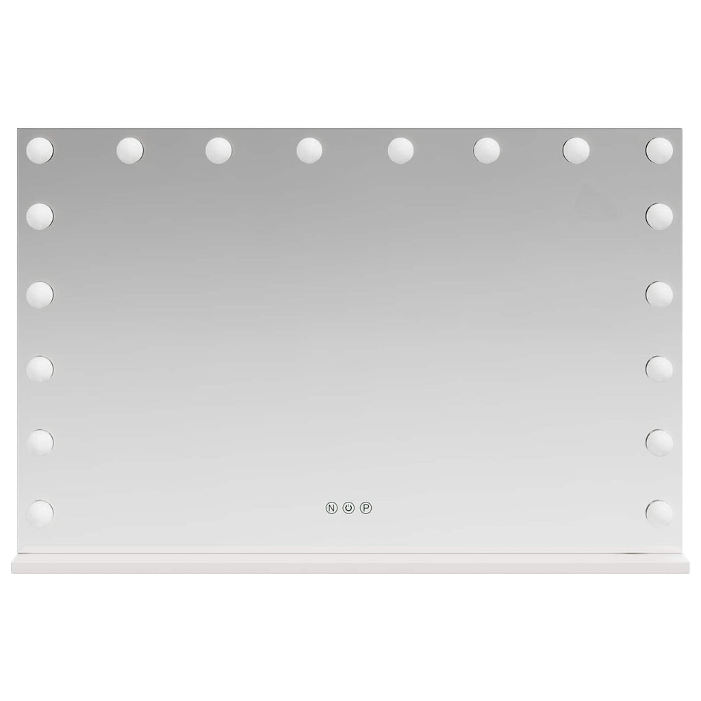 vidaXL Lustro LED do toaletki Biały 80 x 10 x 52,5 cm Szkło i stal