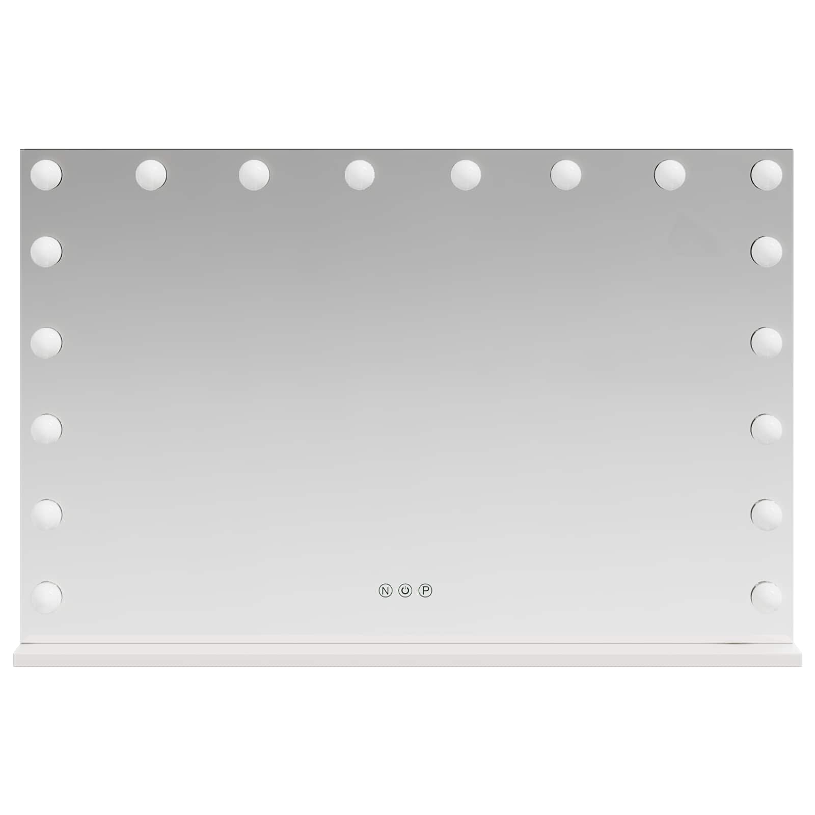 vidaXL Lustro LED do toaletki Biały 80 x 10 x 52,5 cm Szkło i stal
