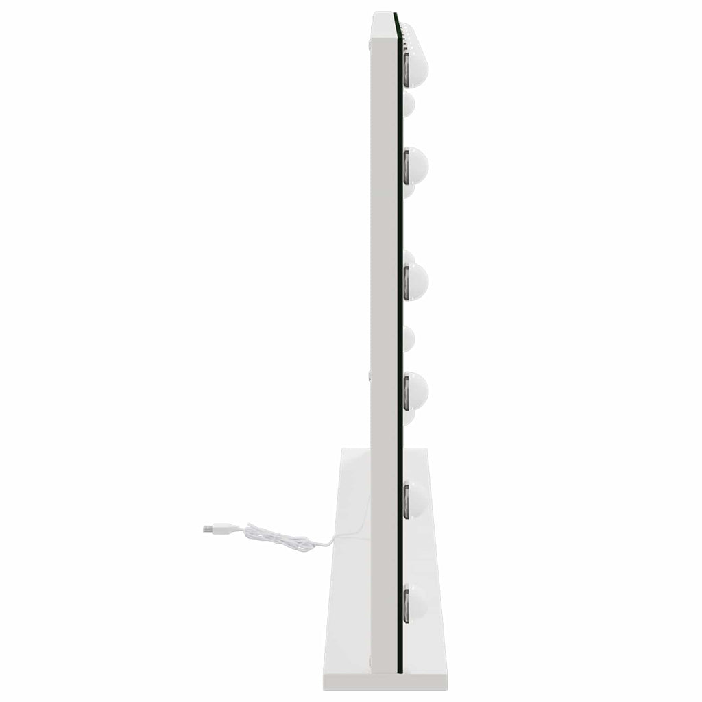 vidaXL Lustro LED do toaletki Biały 80 x 10 x 52,5 cm Szkło i stal