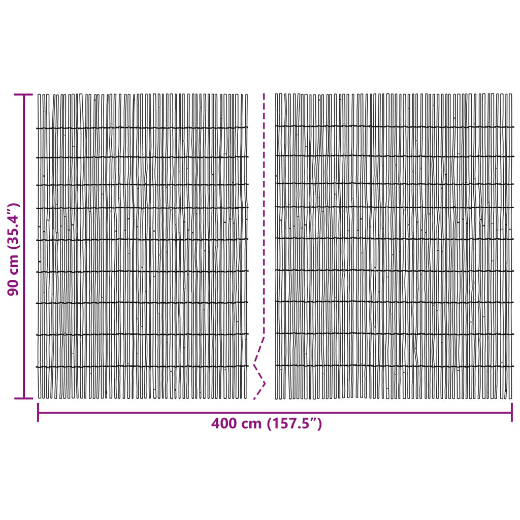 vidaXL Ogrodzenie Ogrodowe 400 x 90 cm Trzcina naturalny