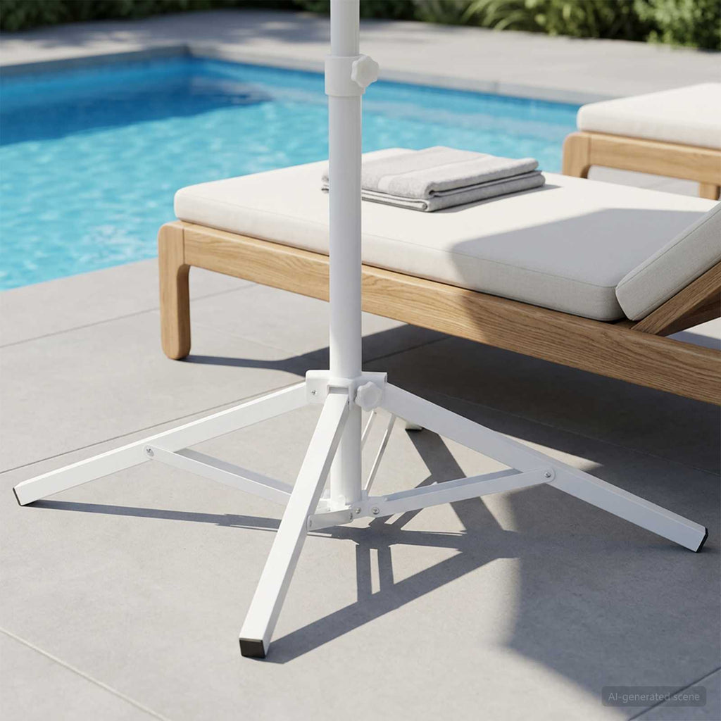 vidaXL Stojak na parasol Biały Stal dla 25-32 mm Słup