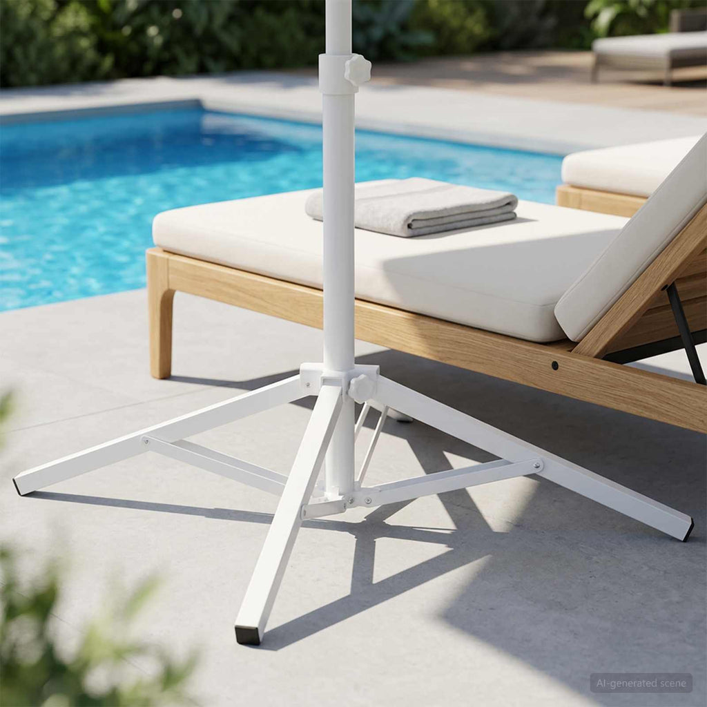 vidaXL Stojak na parasol Biały Stal dla 25-32 mm Słup