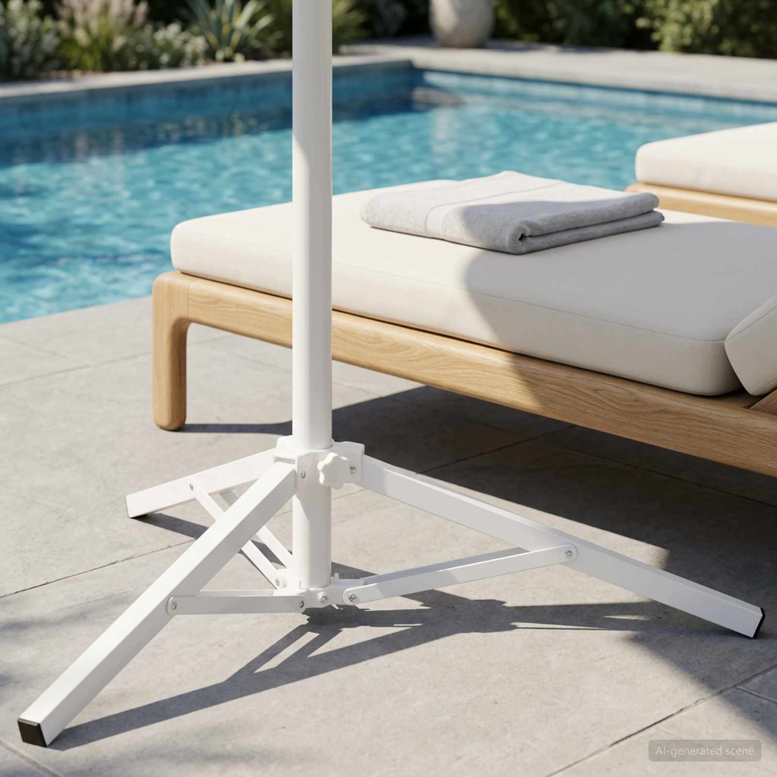 vidaXL Stojak na parasol Biały Stal for 25-32 mm Pole