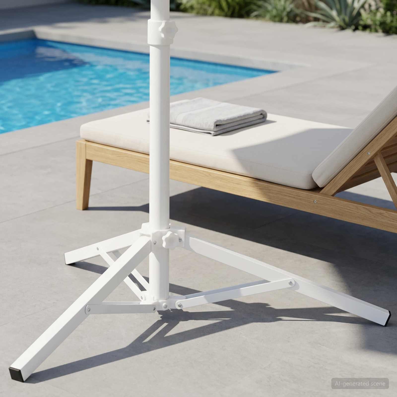 vidaXL Stojak na parasol Biały Stal for 25-32 mm Pole