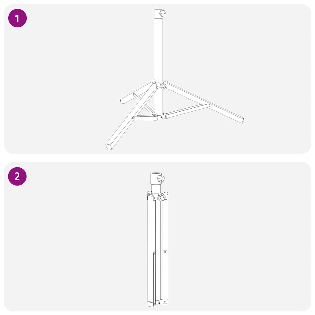vidaXL Stojak na parasol Biały Stal for 25-32 mm Pole