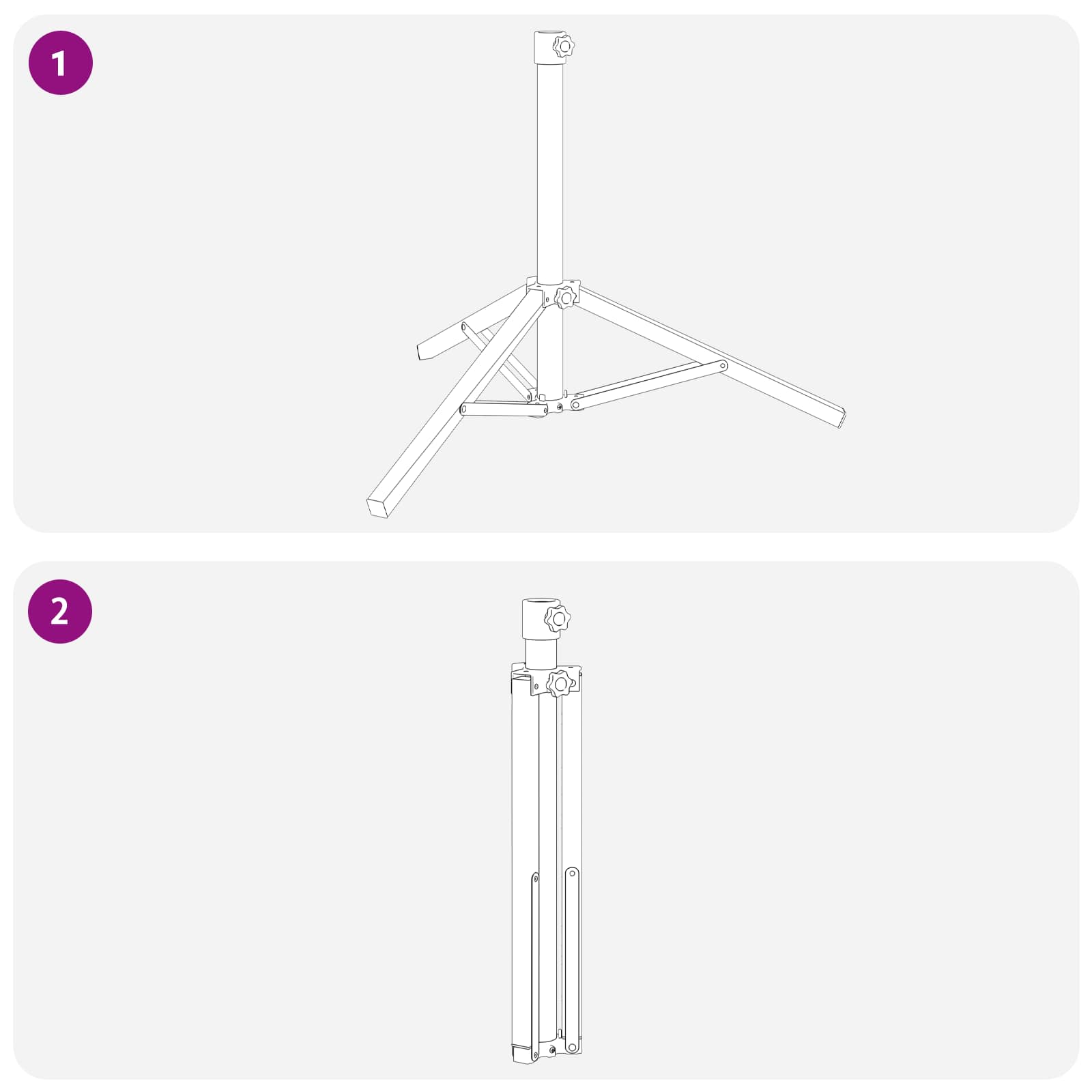vidaXL Stojak na parasol Biały Stal for 25-32 mm Pole
