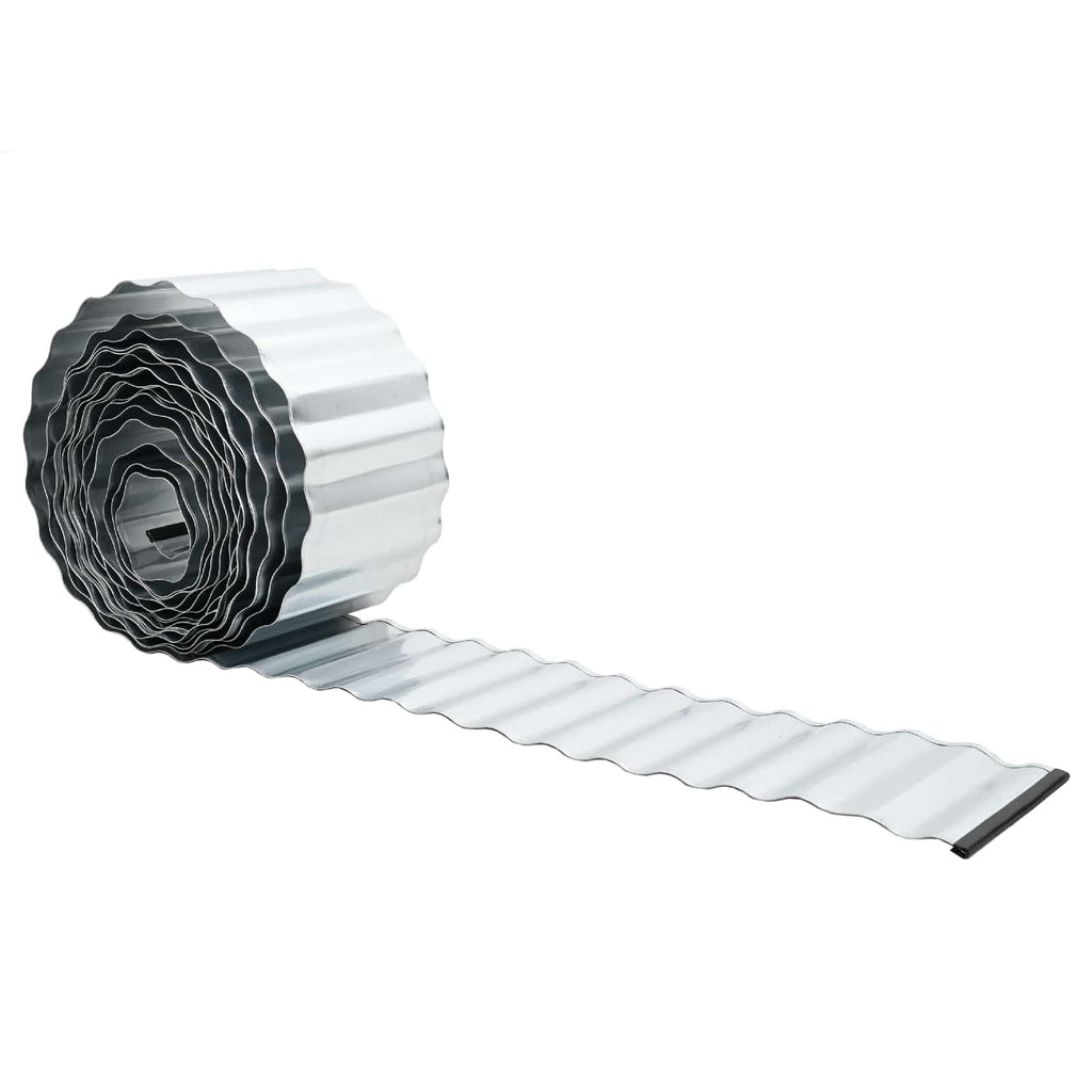 vidaxl Krawężnik do trawnika 20 m x 20 cm Stal ocynkowana srebrny