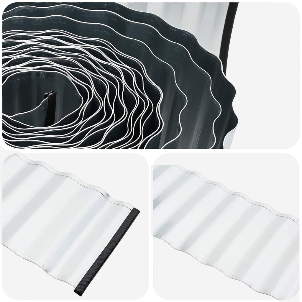 vidaxl Krawężnik do trawnika 20 m x 25 cm Stal ocynkowana srebrny