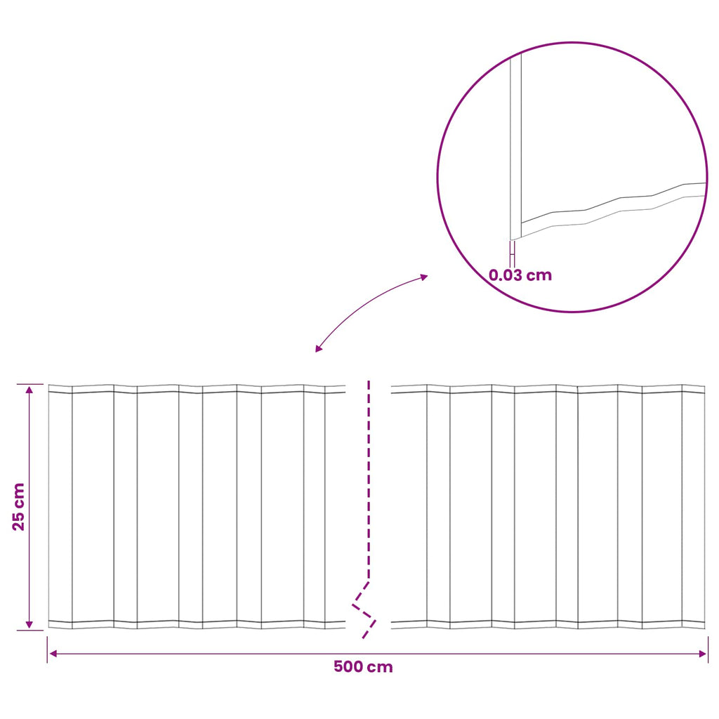 vidaxl Krawężnik do trawnika 5 m x 25 cm Stal ocynkowana srebrny