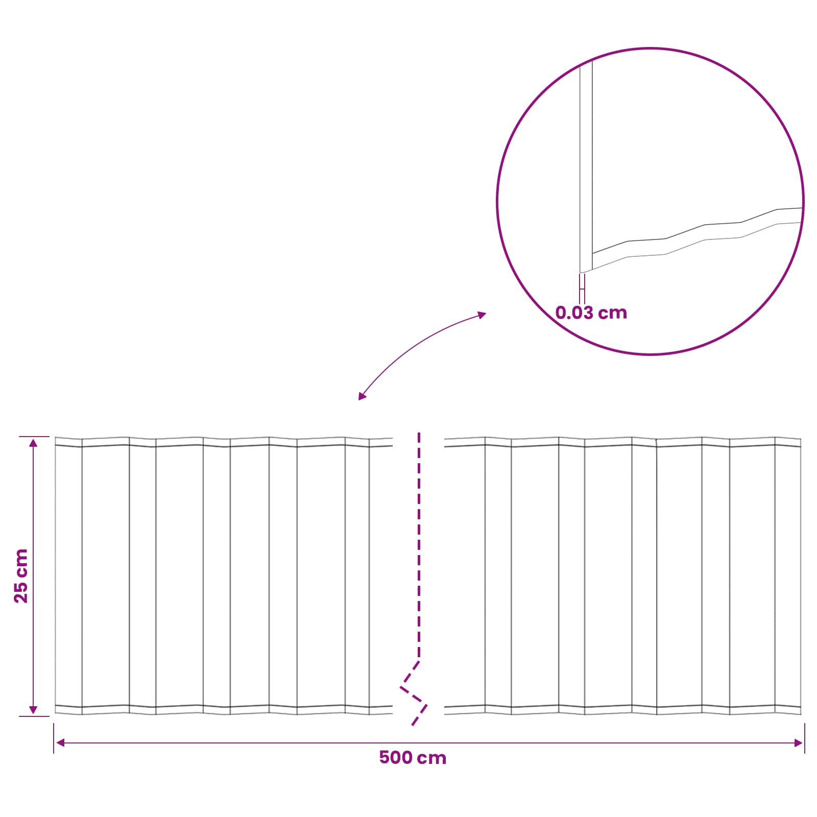 vidaxl Krawężnik do trawnika 5 m x 25 cm Stal ocynkowana srebrny