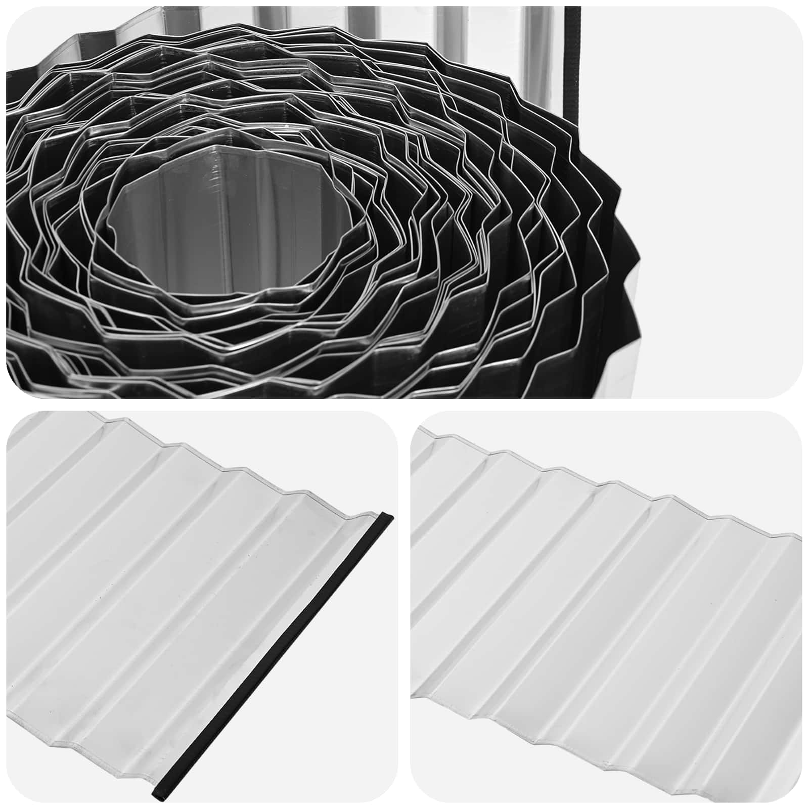 vidaxl Krawężnik do trawnika 10 m x 20 cm Stal ocynkowana srebrny