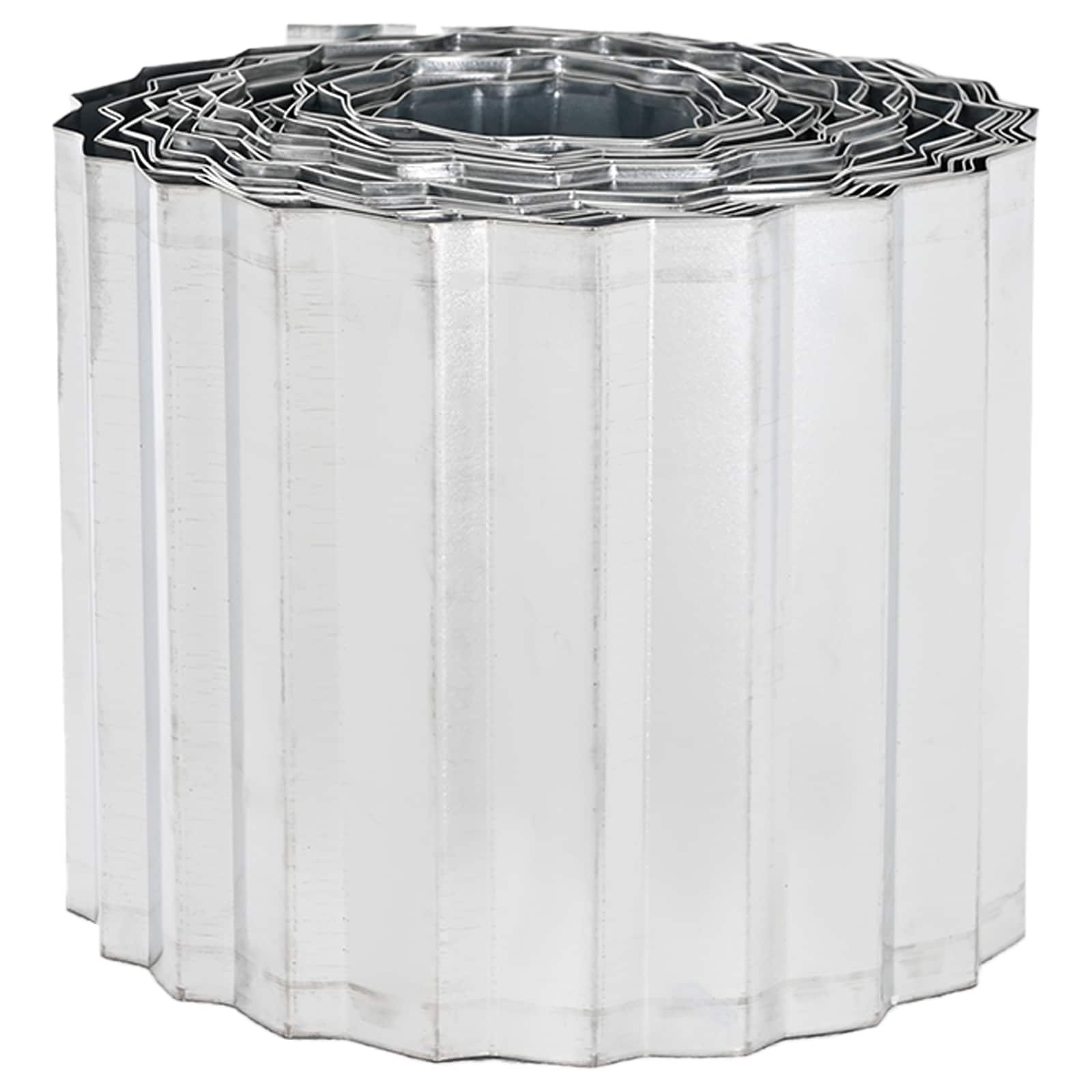 vidaxl Krawężnik do trawnika 10 m x 20 cm Stal ocynkowana srebrny