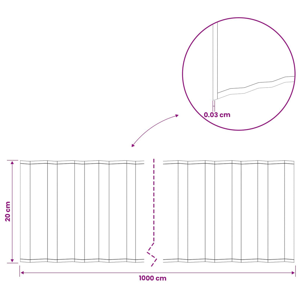 vidaxl Krawężnik do trawnika 10 m x 20 cm Stal ocynkowana srebrny