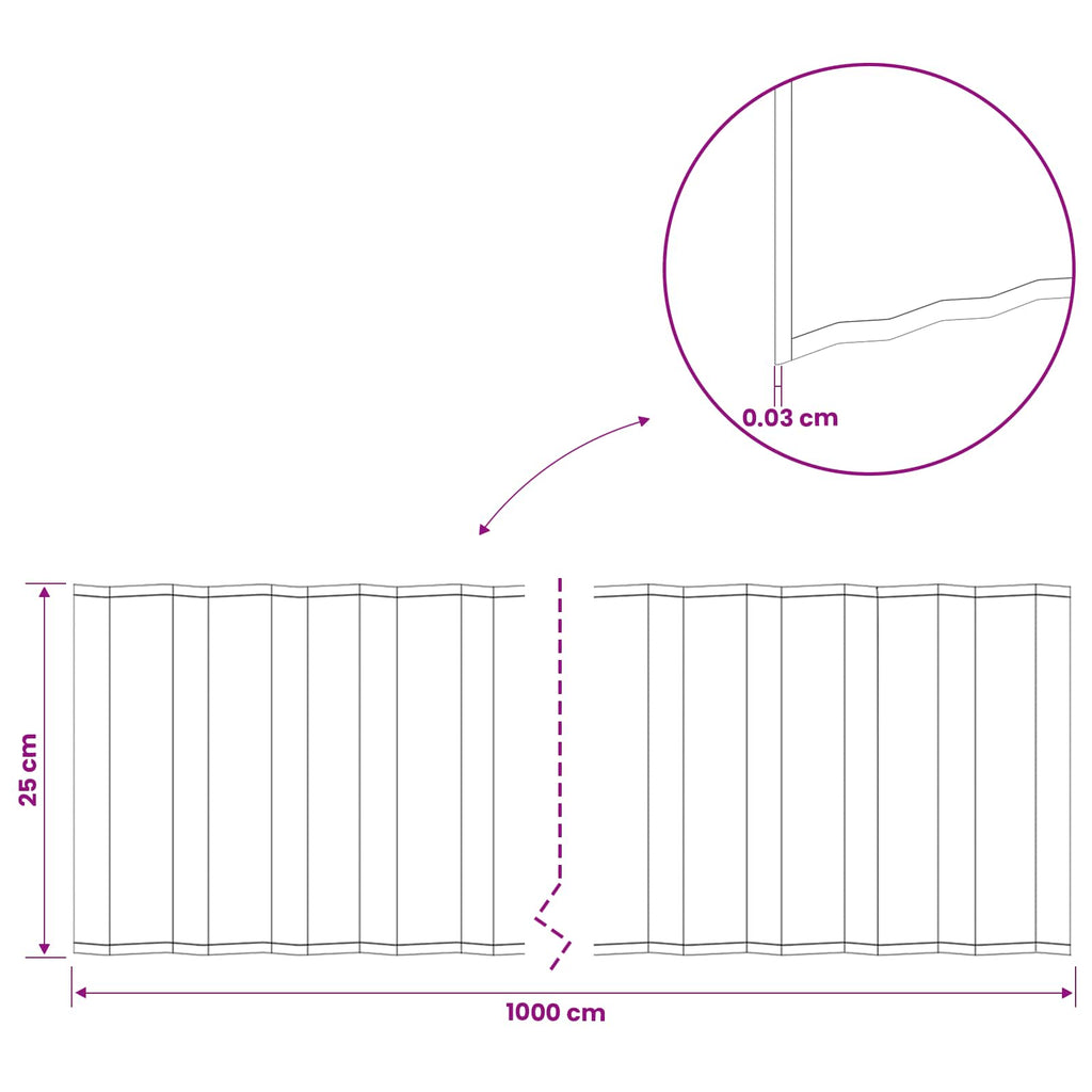 vidaxl Krawężnik do trawnika 10 m x 25 cm Stal ocynkowana srebrny