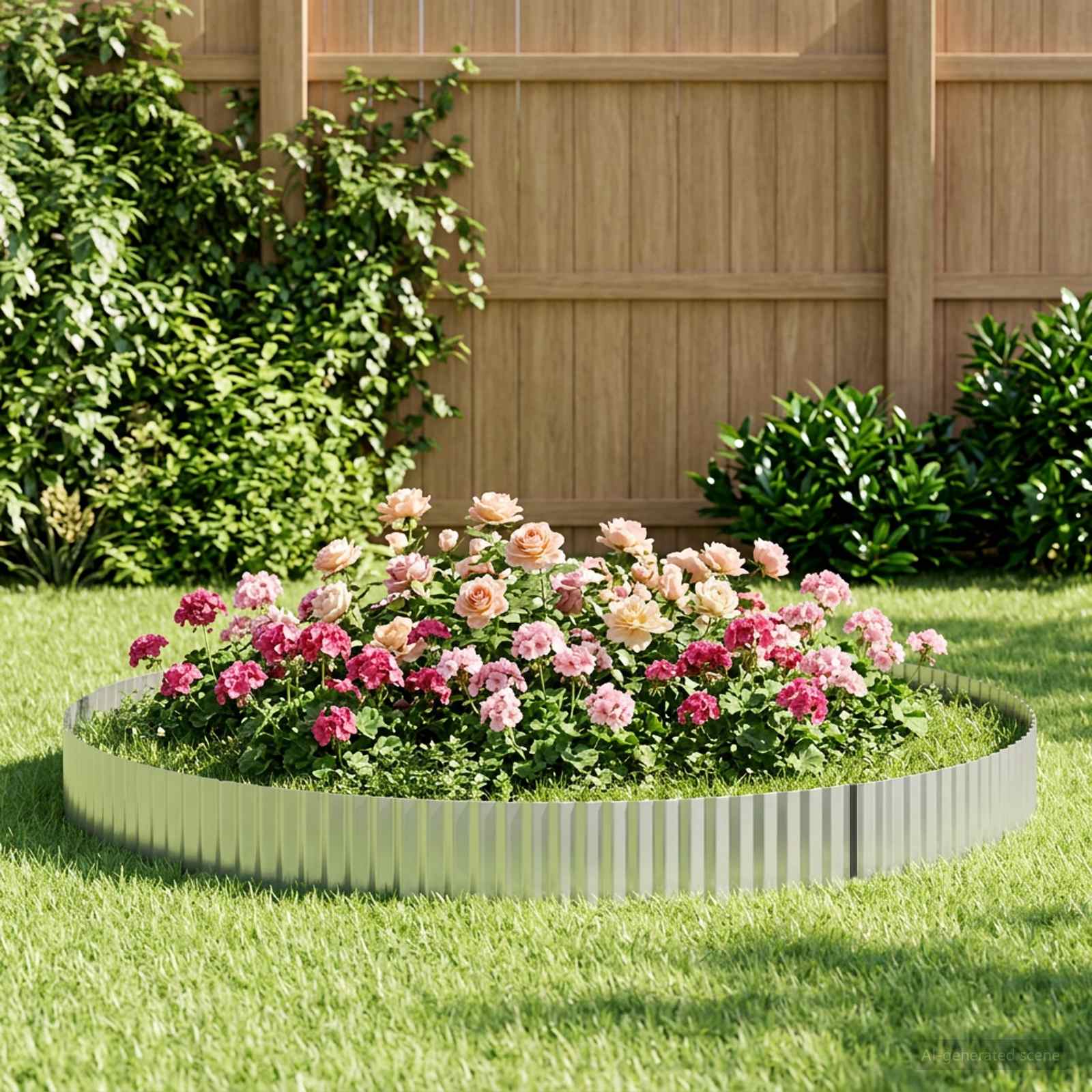 vidaxl Krawężnik do trawnika 20 m x 15 cm Stal ocynkowana srebrny