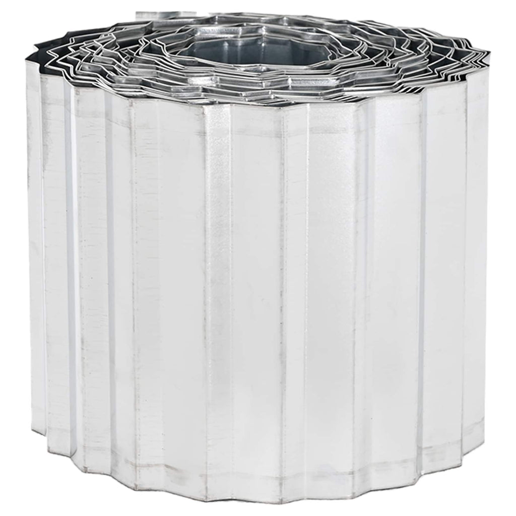 vidaxl Krawężnik do trawnika 20 m x 20 cm Stal ocynkowana srebrny
