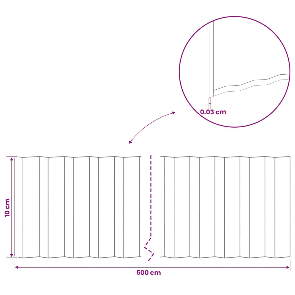 vidaxl Krawężnik do trawnika 5 m x 10 cm Stal ocynkowana srebrny