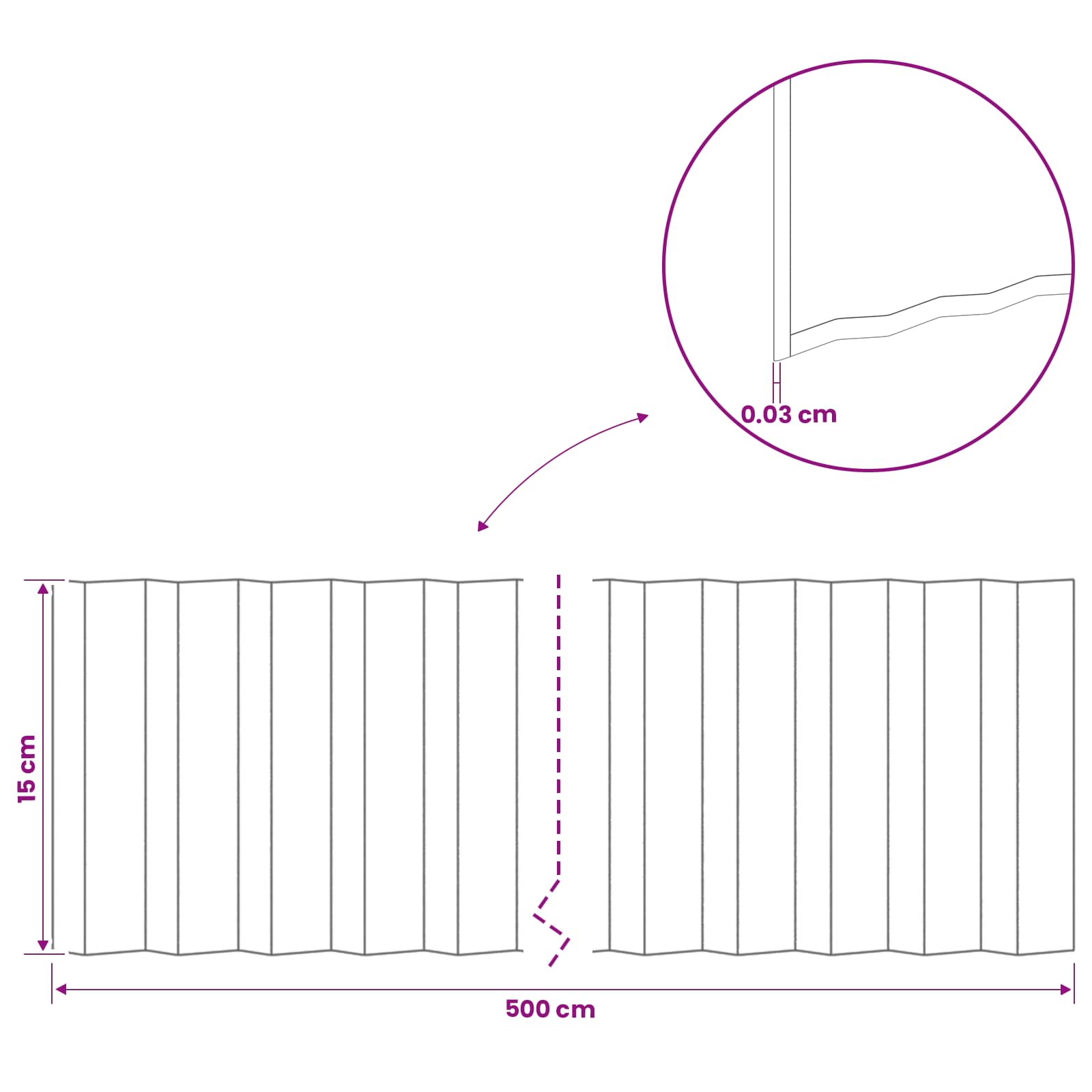 vidaxl Krawężnik do trawnika 5 m x 15 cm Stal ocynkowana srebrny