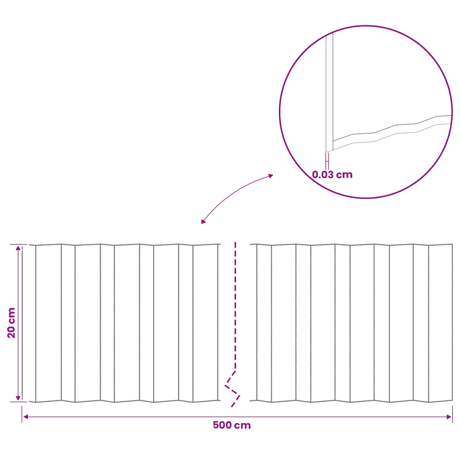 vidaxl Krawężnik do trawnika 5 m x 20 cm Stal ocynkowana srebrny