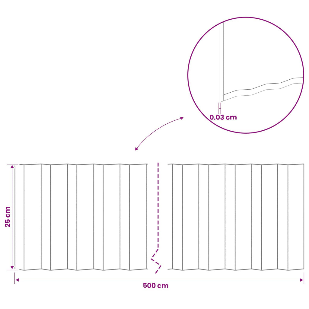 vidaxl Krawężnik do trawnika 5 m x 25 cm Stal ocynkowana srebrny