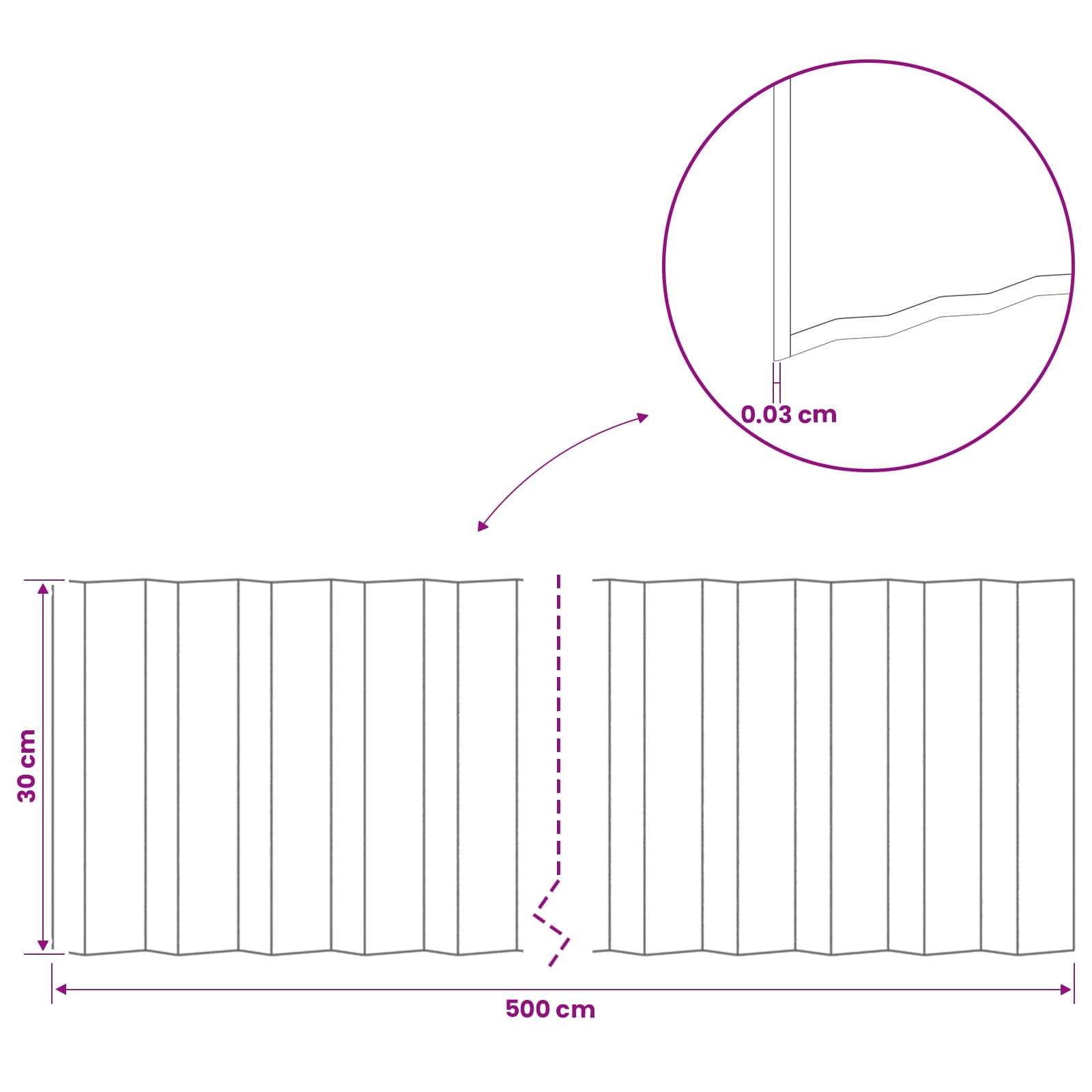 vidaxl Krawężnik do trawnika 5 m x 30 cm Stal ocynkowana srebrny