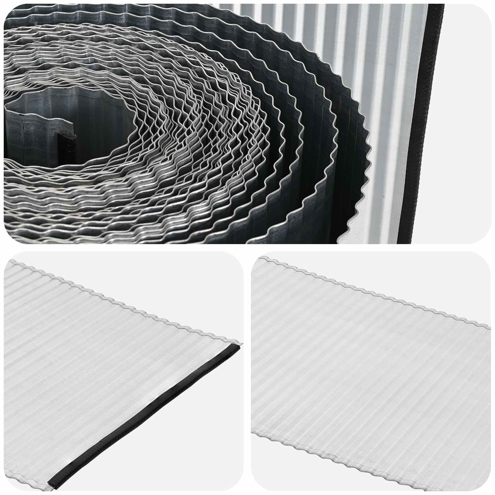 vidaxl Krawężnik do trawnika 10 m x 25 cm Stal ocynkowana srebrny