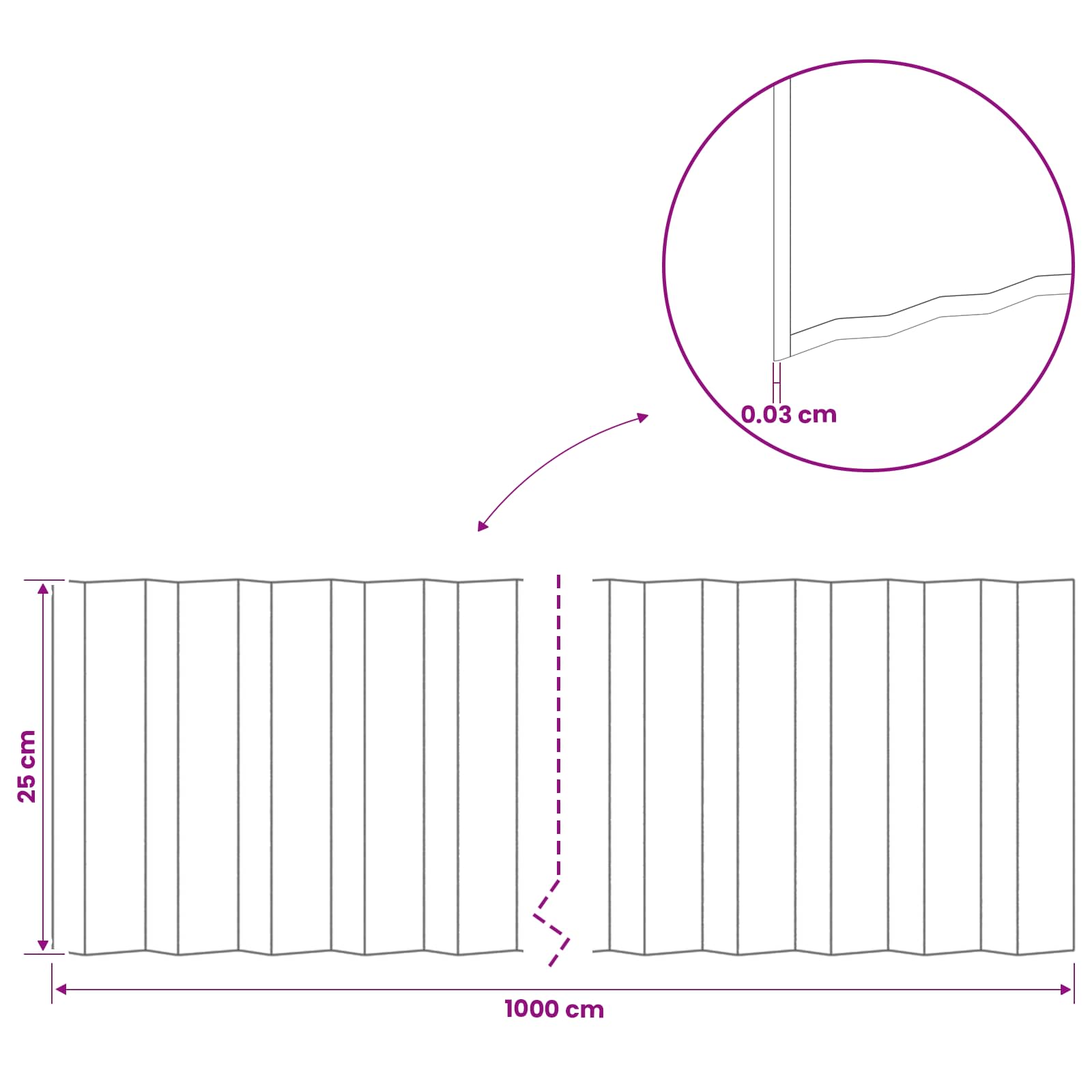 vidaxl Krawężnik do trawnika 10 m x 25 cm Stal ocynkowana srebrny