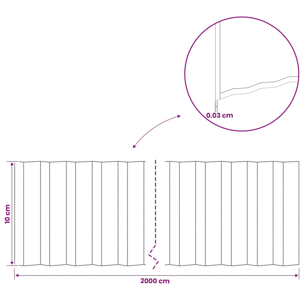 vidaxl Krawężnik do trawnika 20 m x 10 cm Stal ocynkowana srebrny