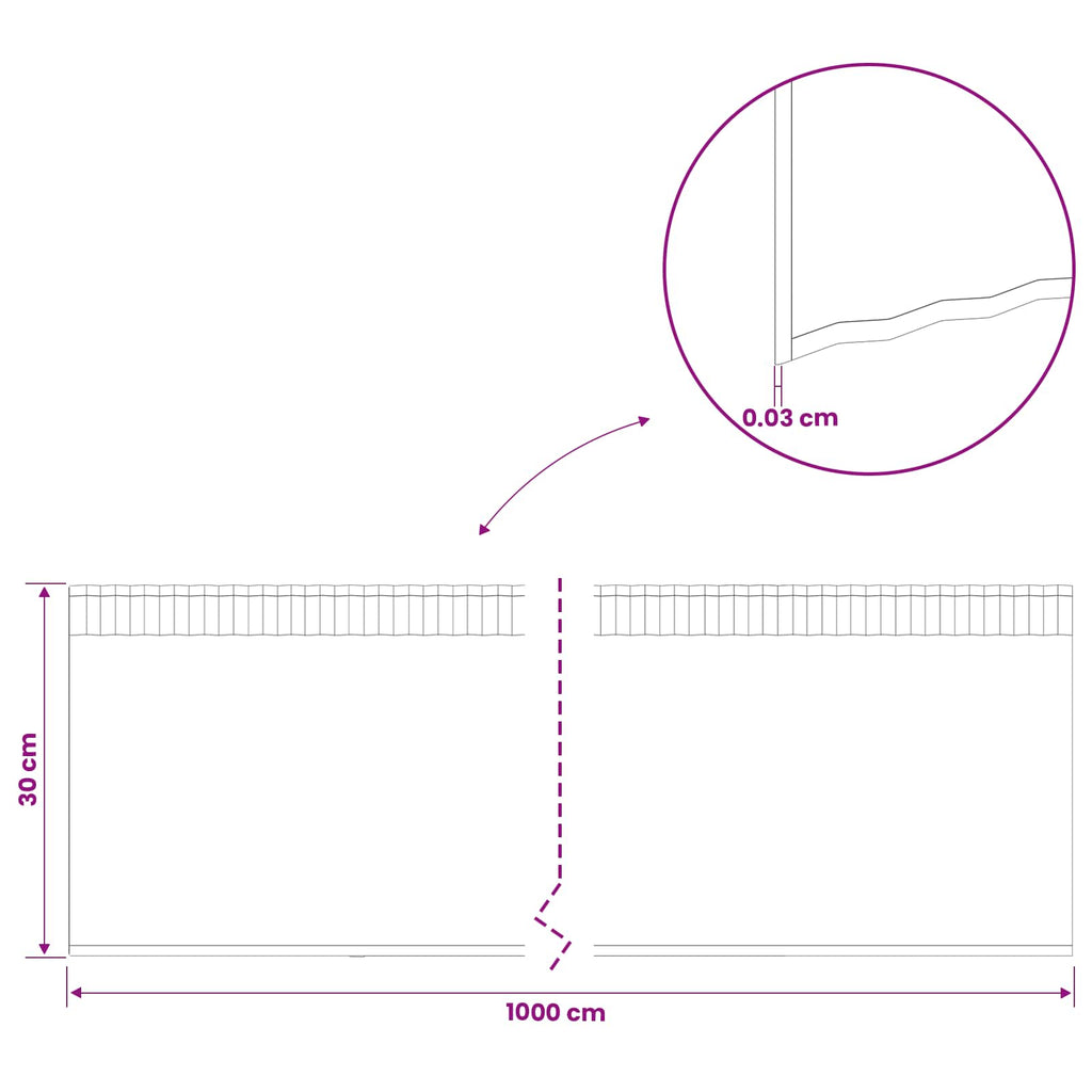 vidaxl Krawężnik do trawnika 10 m x 30 cm Stal ocynkowana srebrny