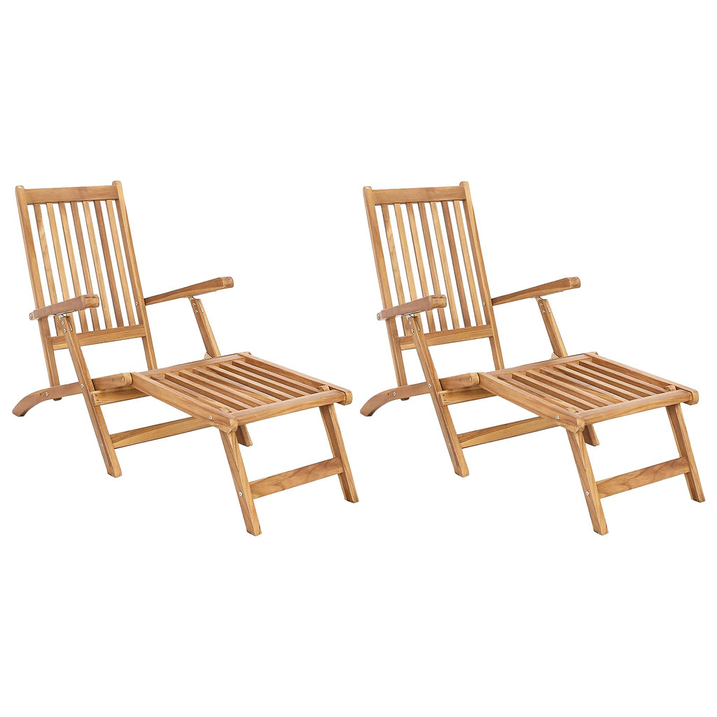 vidaXL Składane krzesło na taras 2 pcs naturalny Lite drewno teakowe