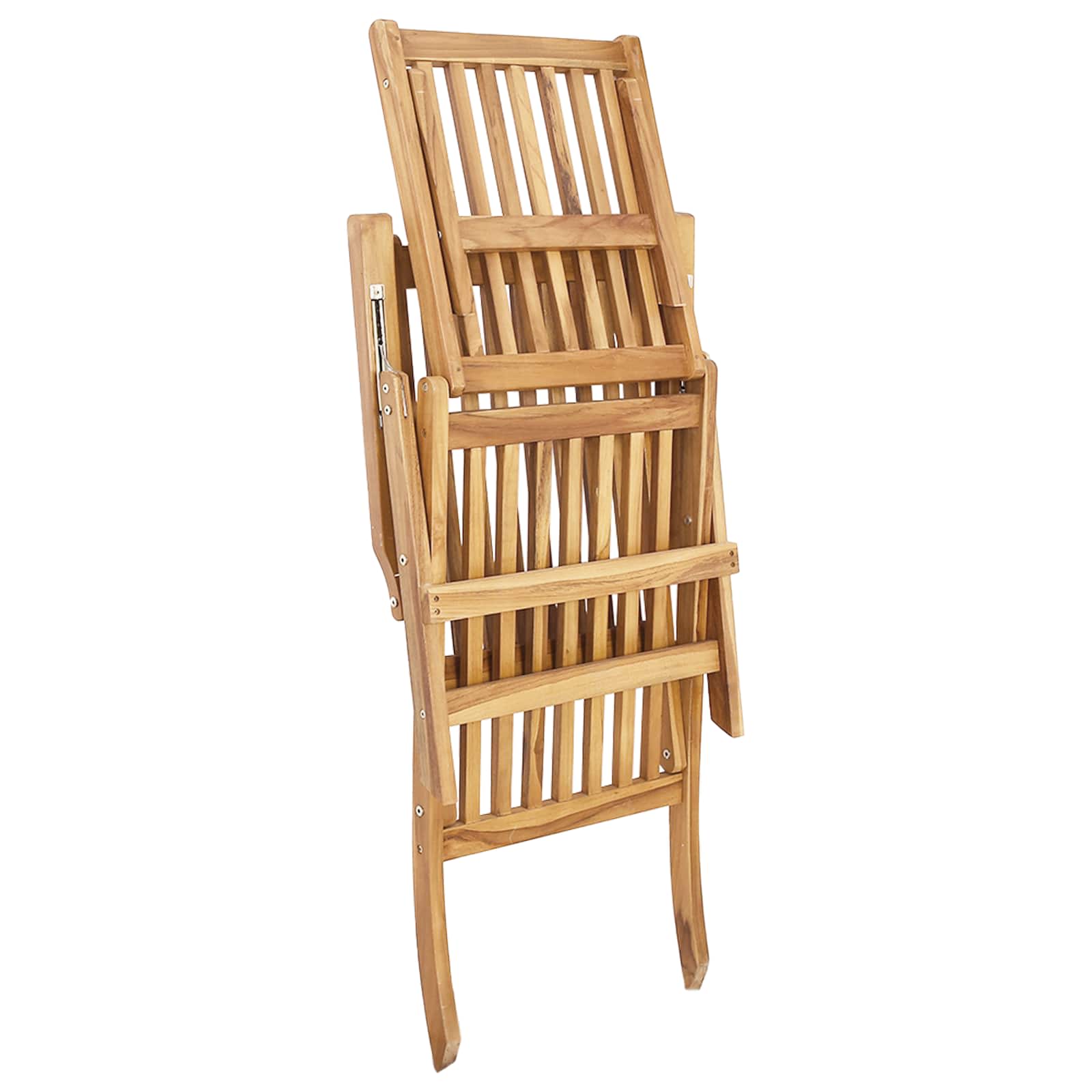vidaXL Składane krzesło na taras 2 pcs naturalny Lite drewno teakowe