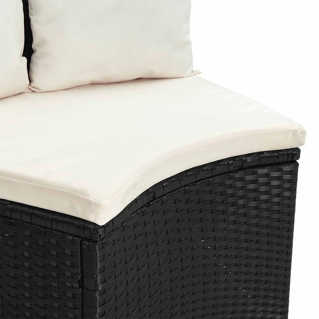 vidaXL Zestaw Sof 2 pcs Czarny Drewno akacjowe i poli rattan