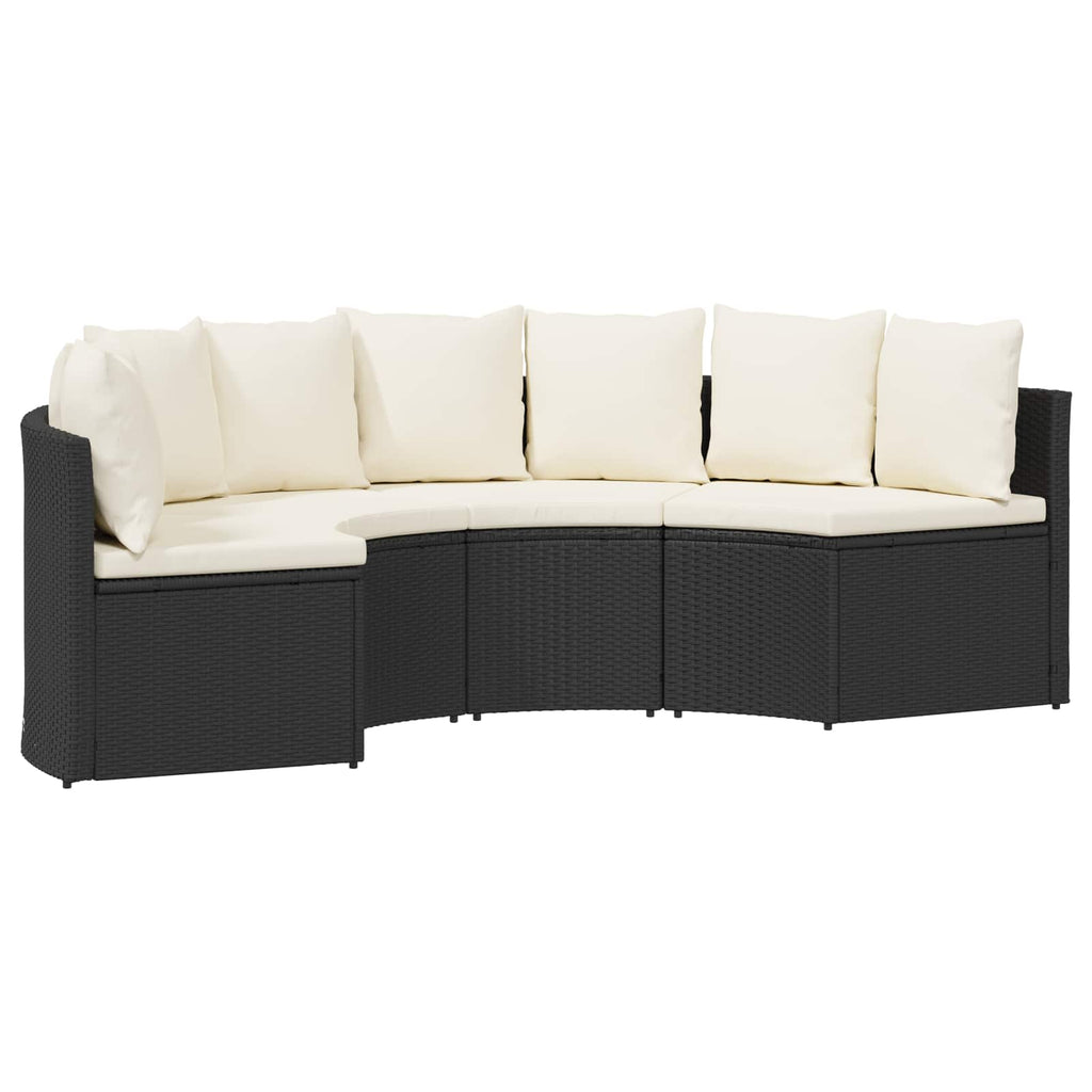 vidaXL Zestaw Sof 2 pcs Czarny Drewno akacjowe i poli rattan