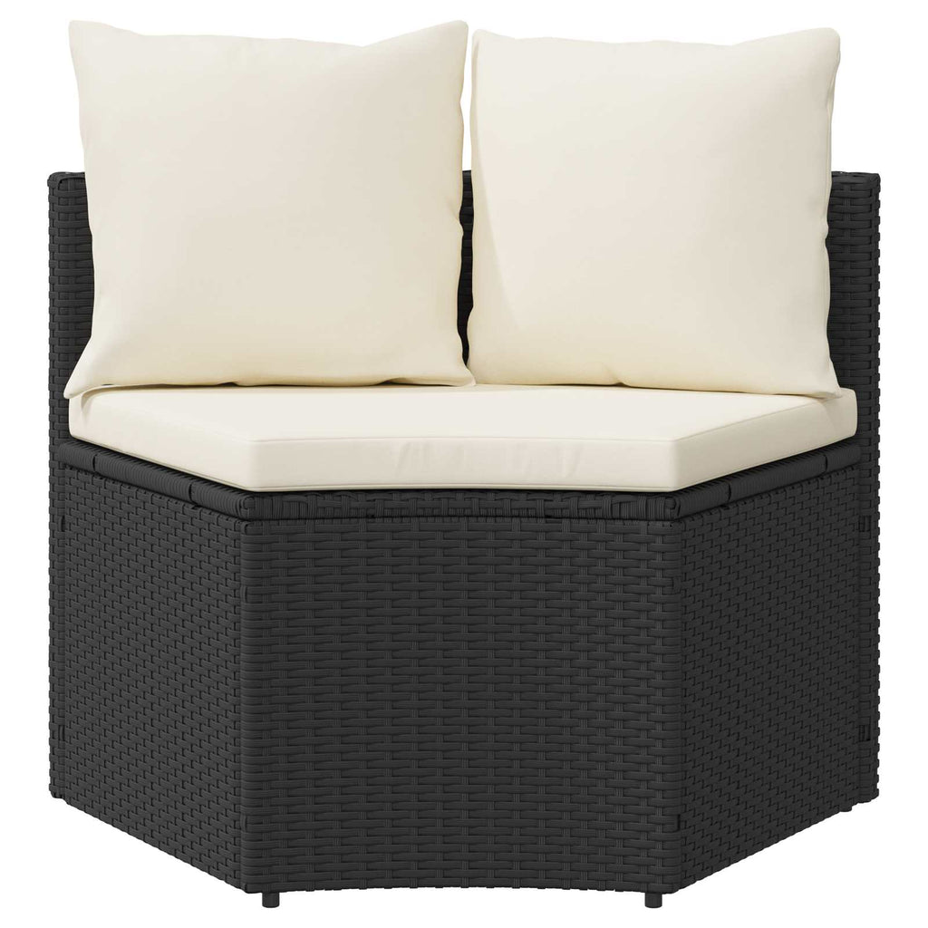 vidaXL Zestaw Sof 2 pcs Czarny Drewno akacjowe i poli rattan