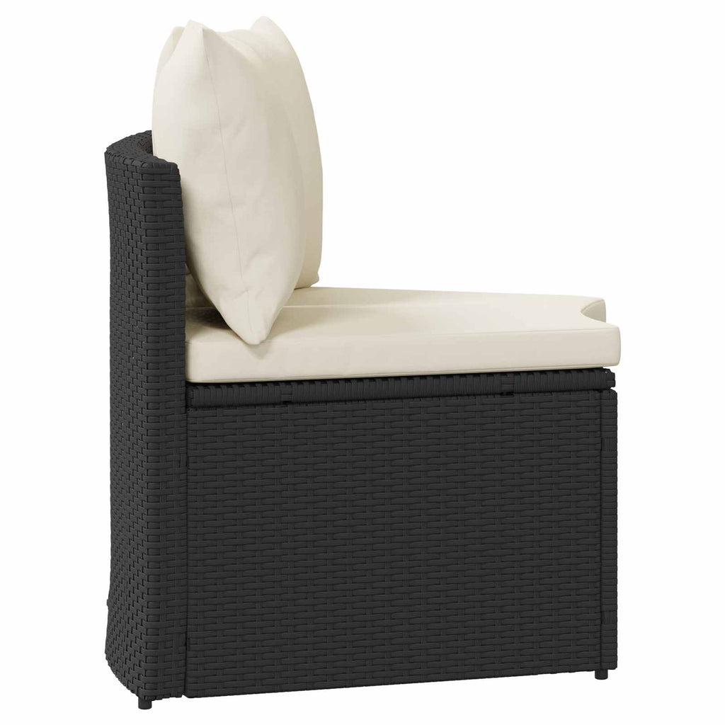 vidaXL Zestaw Sof 2 pcs Czarny Drewno akacjowe i poli rattan