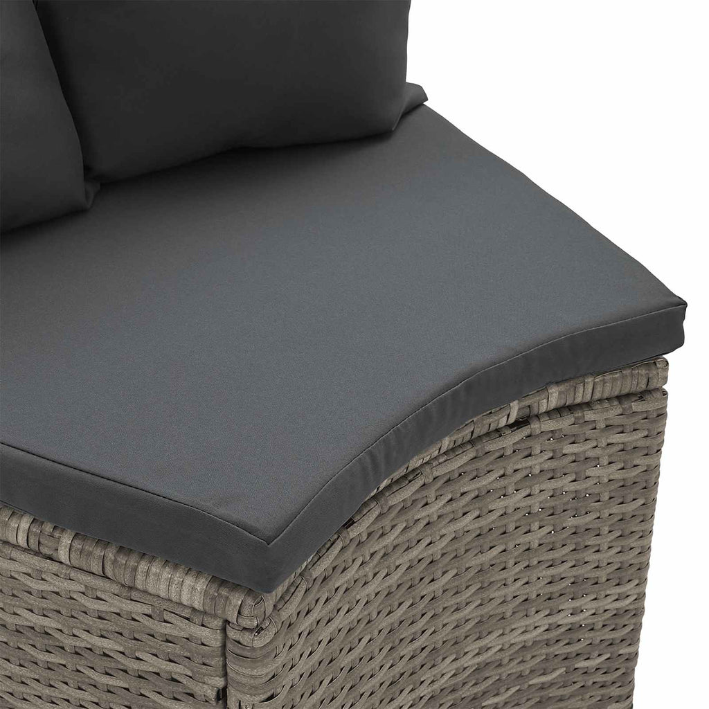 vidaXL Zestaw Sof 2 pcs Szary Drewno akacjowe i poli rattan