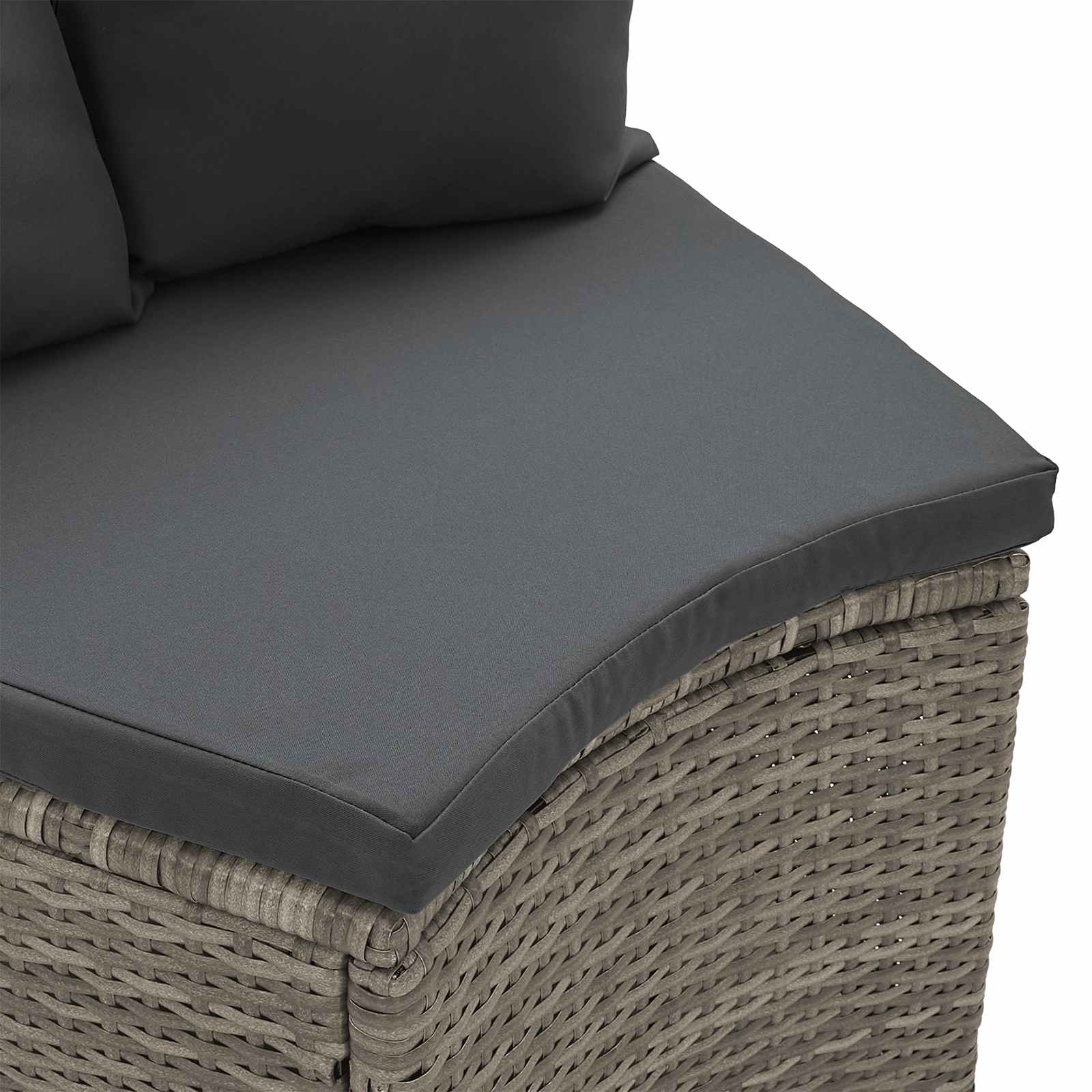 vidaXL Zestaw Sof 2 pcs Szary Drewno akacjowe i poli rattan