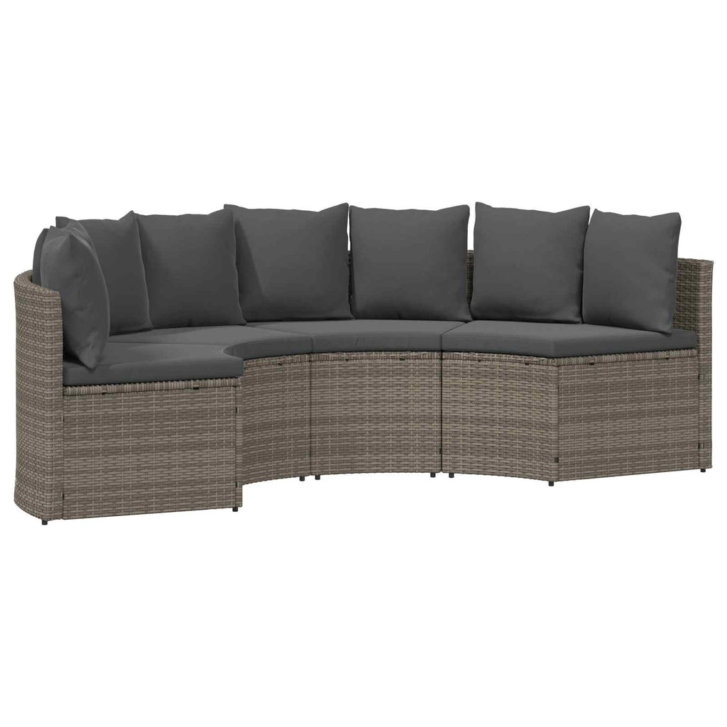 vidaXL Zestaw Sof 2 pcs Szary Drewno akacjowe i poli rattan