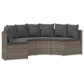 vidaXL Zestaw Sof 2 pcs Szary Drewno akacjowe i poli rattan