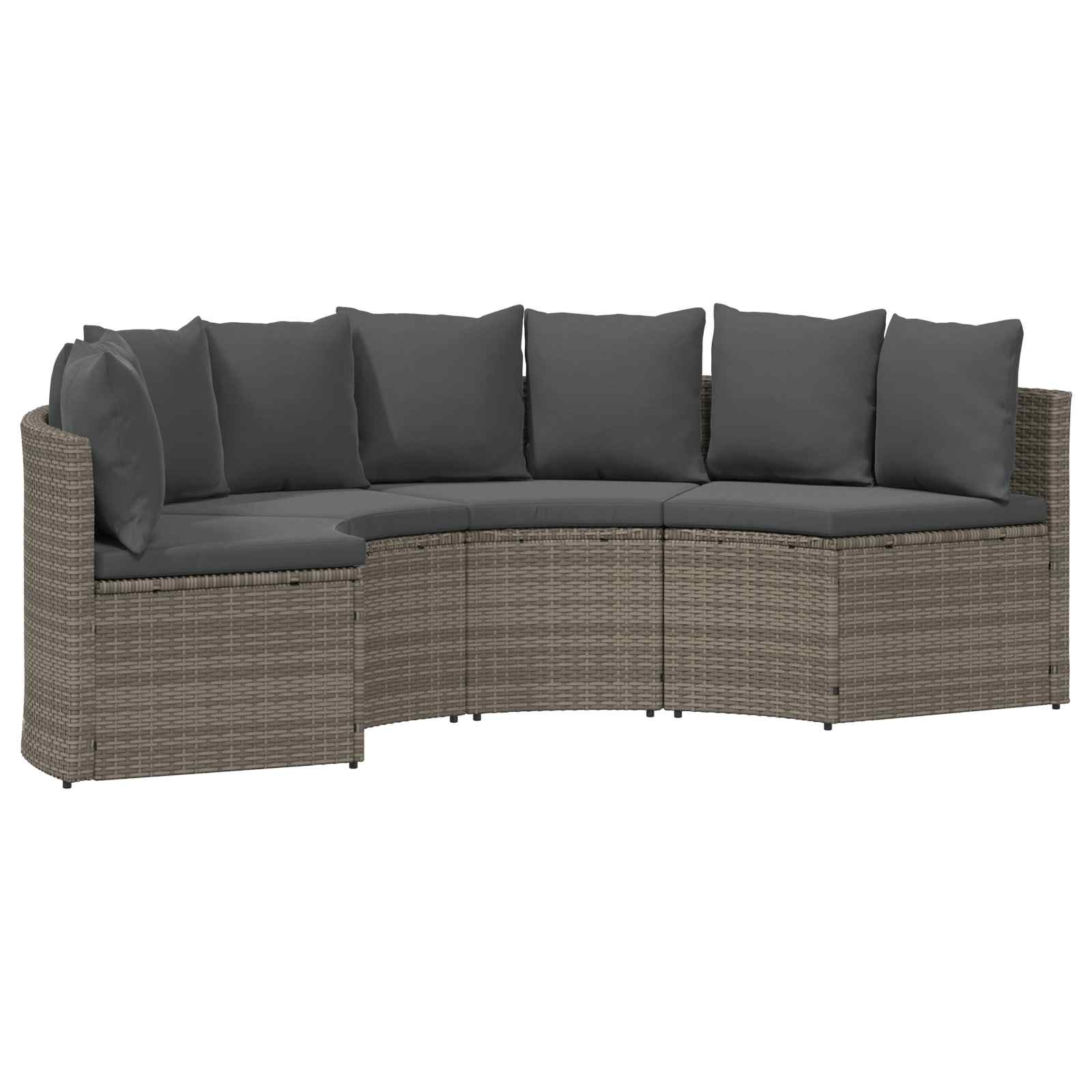 vidaXL Zestaw Sof 2 pcs Szary Drewno akacjowe i poli rattan