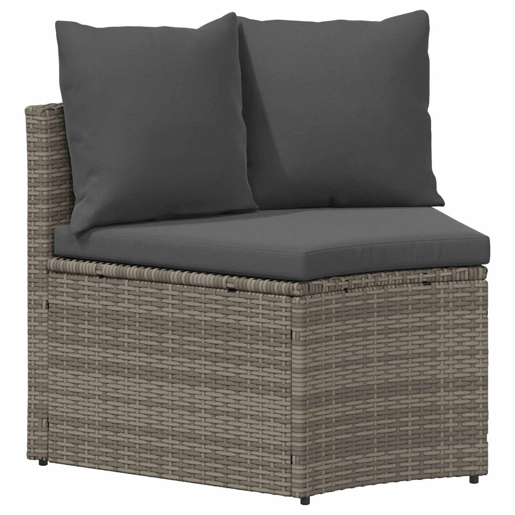 vidaXL Zestaw Sof 2 pcs Szary Drewno akacjowe i poli rattan