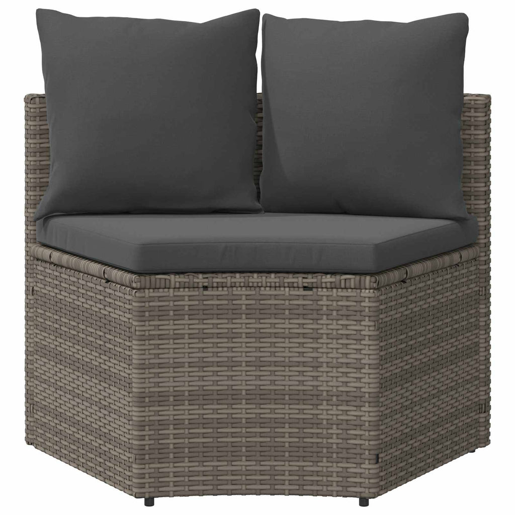 vidaXL Zestaw Sof 2 pcs Szary Drewno akacjowe i poli rattan