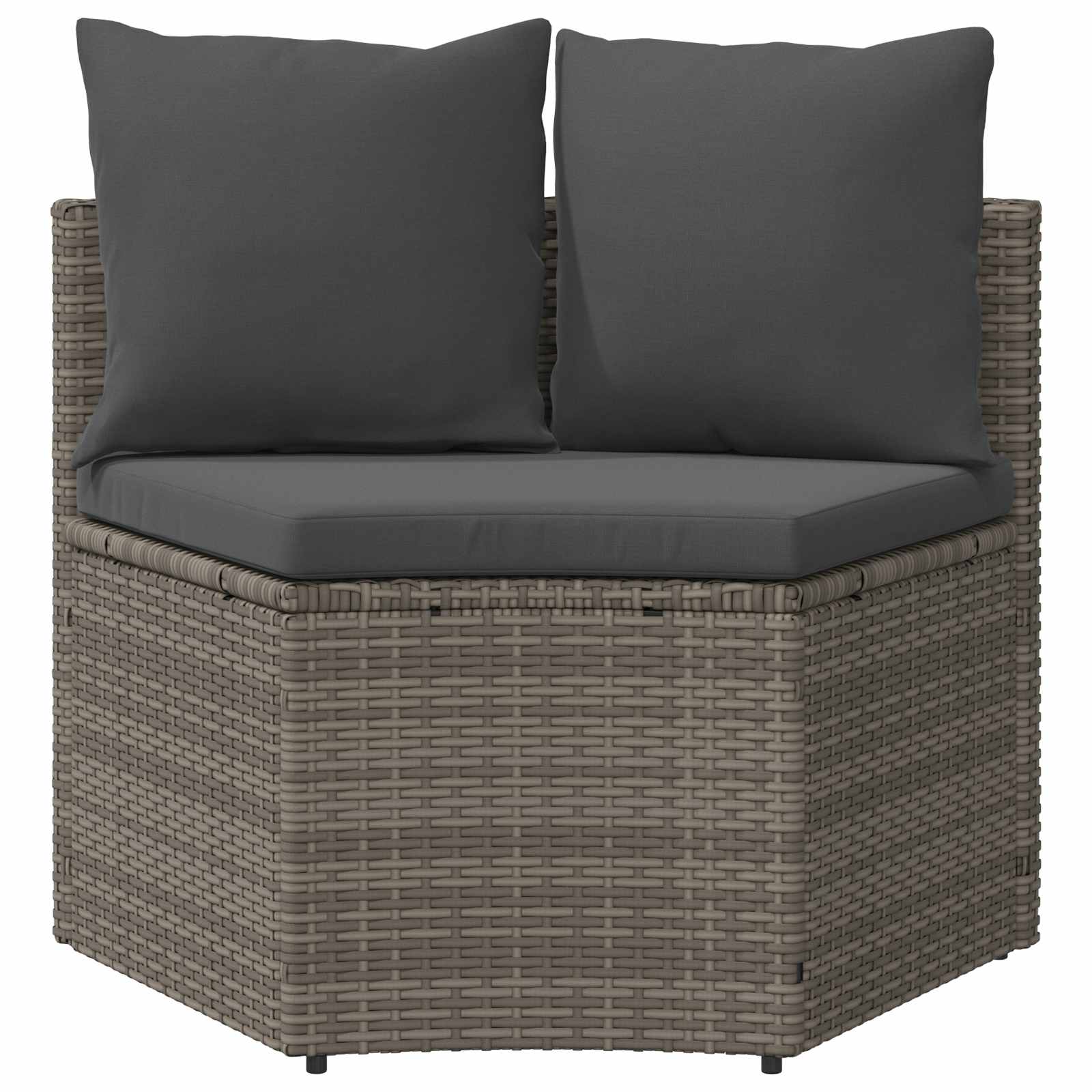 vidaXL Zestaw Sof 2 pcs Szary Drewno akacjowe i poli rattan