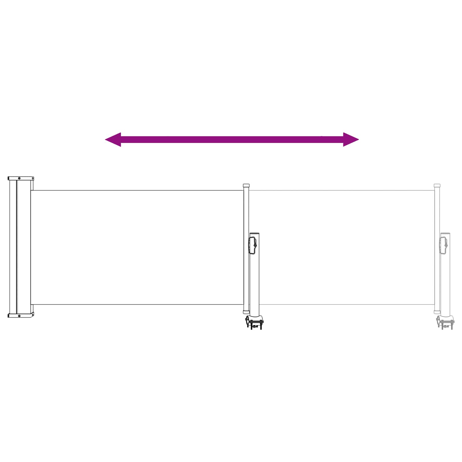 vidaXL Boczny Markiz 60 x 300 cm Prostokątny Biały