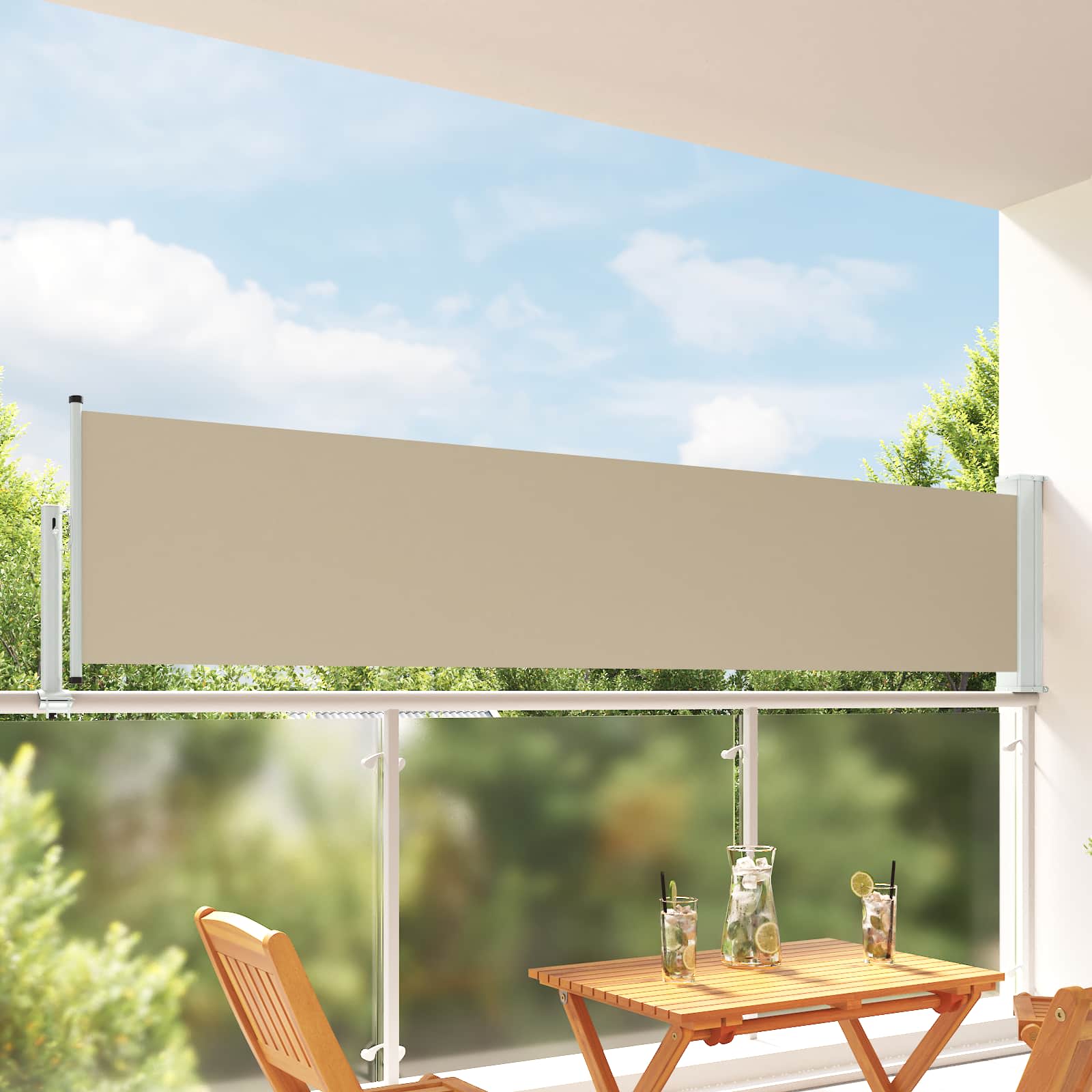 vidaXL Boczny Markiz 80 x 300 cm 100% poliester, żelazo, stal