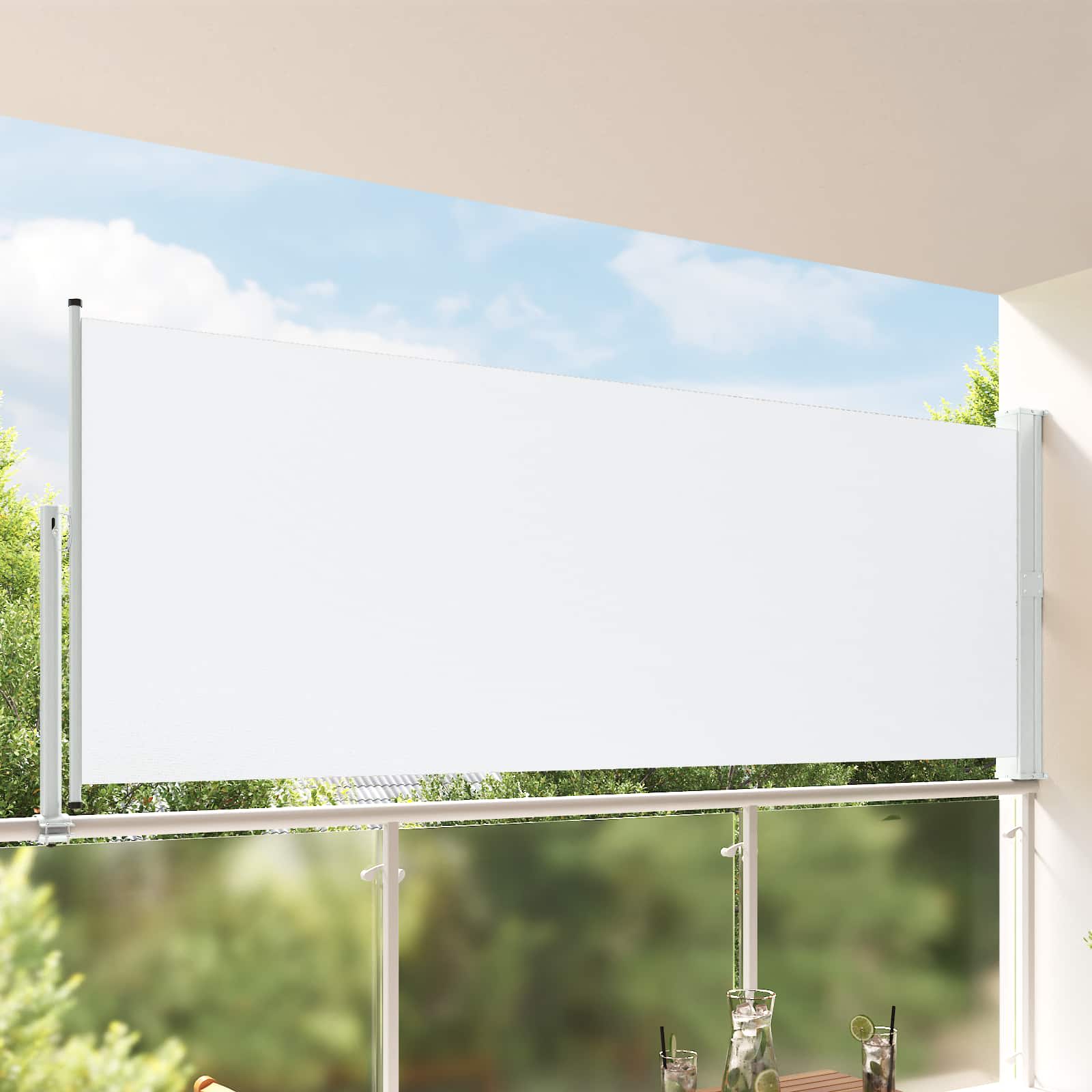 vidaXL Boczny Markiz 117 x 300 cm 100% poliester, żelazo, stal